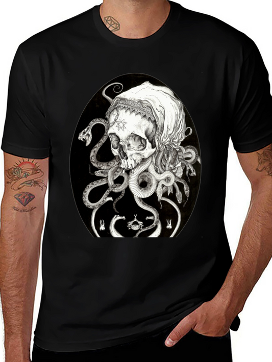 Skull & Serpent Graphic T-Shirt - Edgy Streetwear