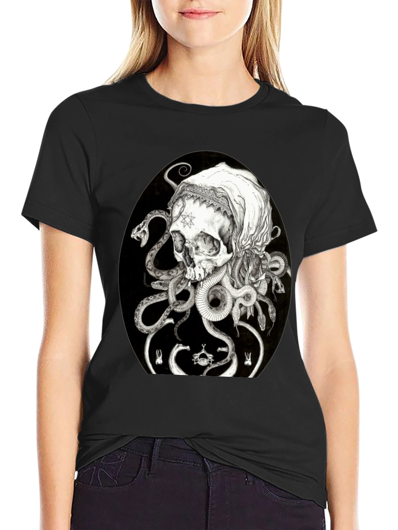 Skull & Serpent Graphic T-Shirt - Edgy Streetwear