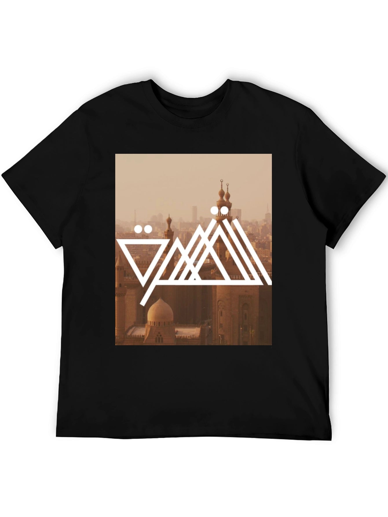 Cairo Skyline Graphic Tee - Trendy Black T-Shirt