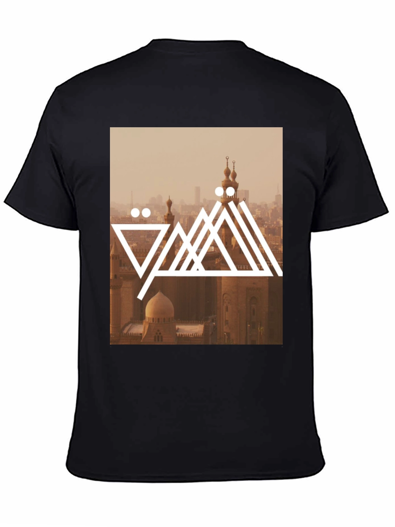 Cairo Skyline Graphic Tee - Trendy Black T-Shirt