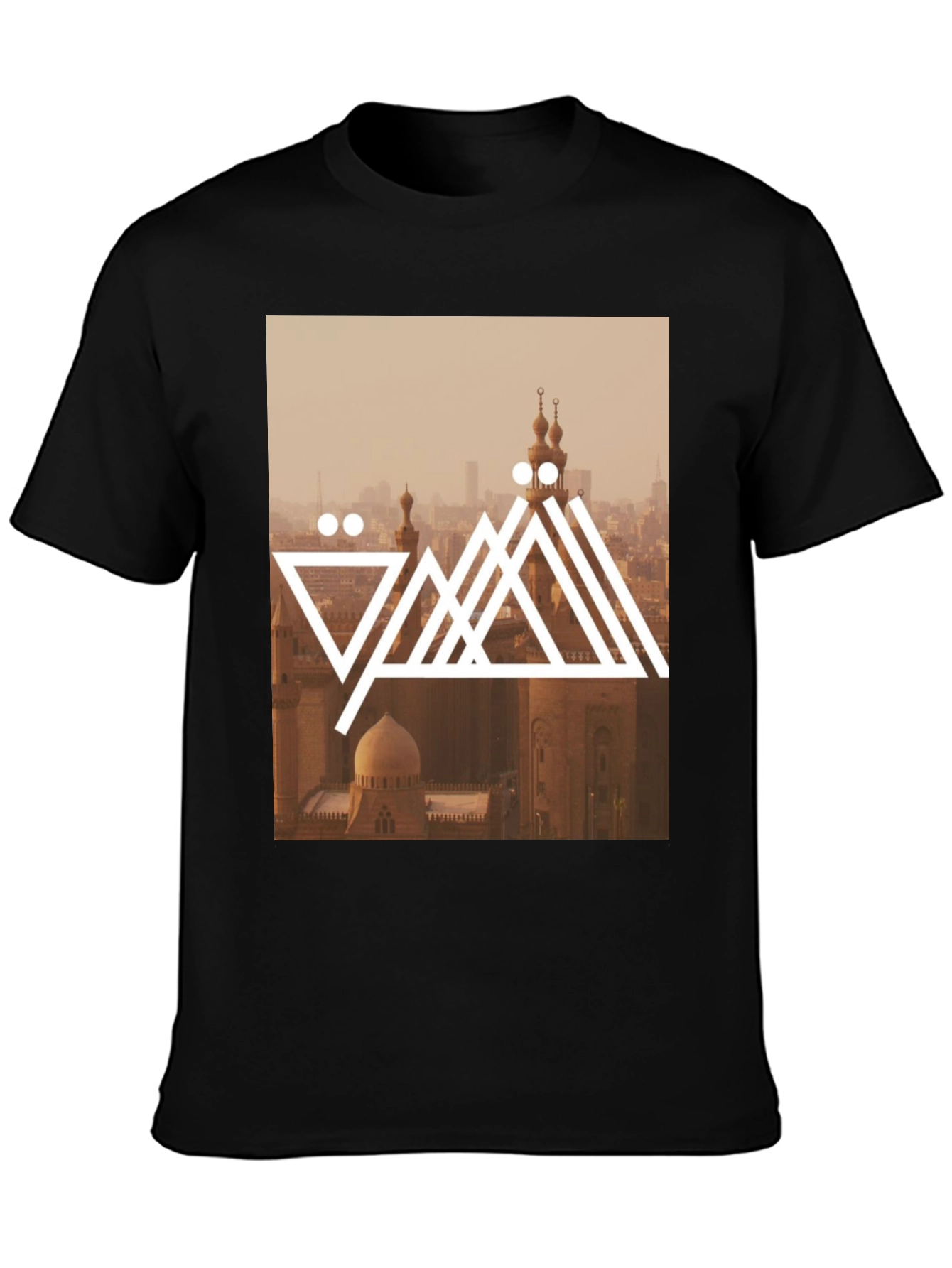 Cairo Skyline Graphic Tee - Trendy Black T-Shirt