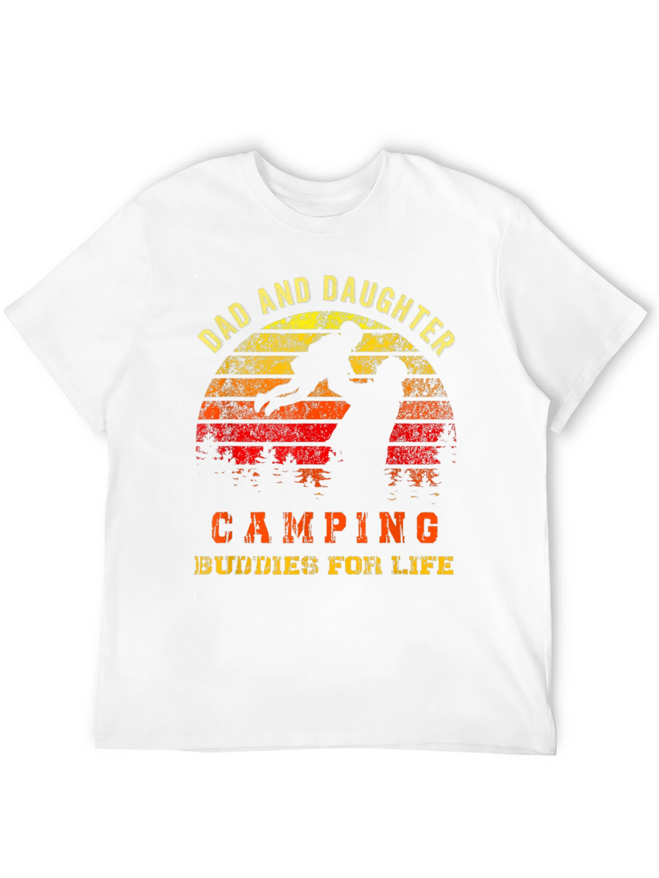 Dad and Daughter Camping Buddies Black T-Shirt