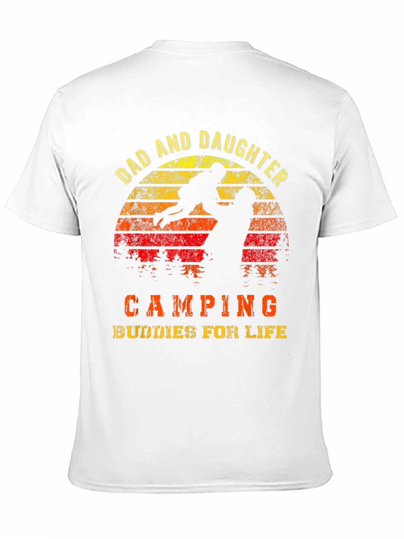 Dad and Daughter Camping Buddies Black T-Shirt
