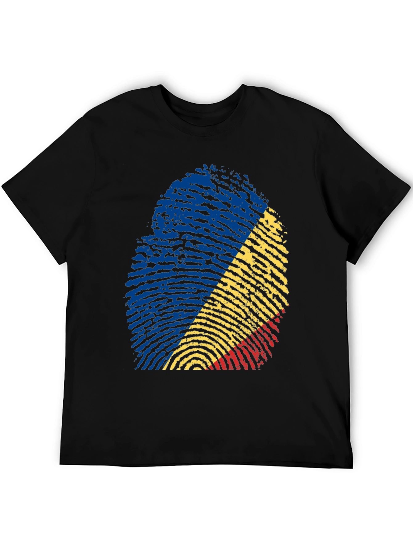 Romania Flag Fingerprint T-Shirt