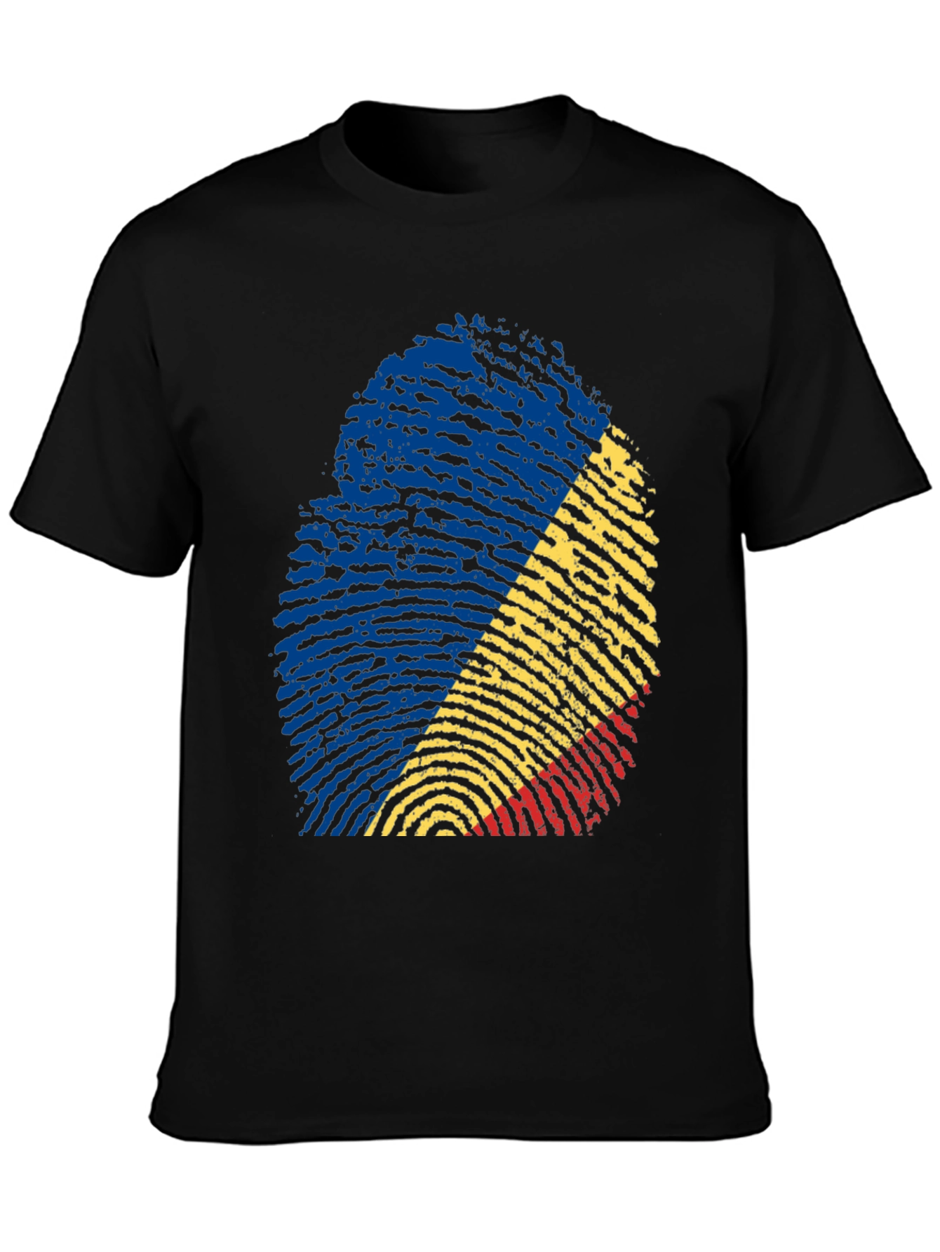 Romania Flag Fingerprint T-Shirt