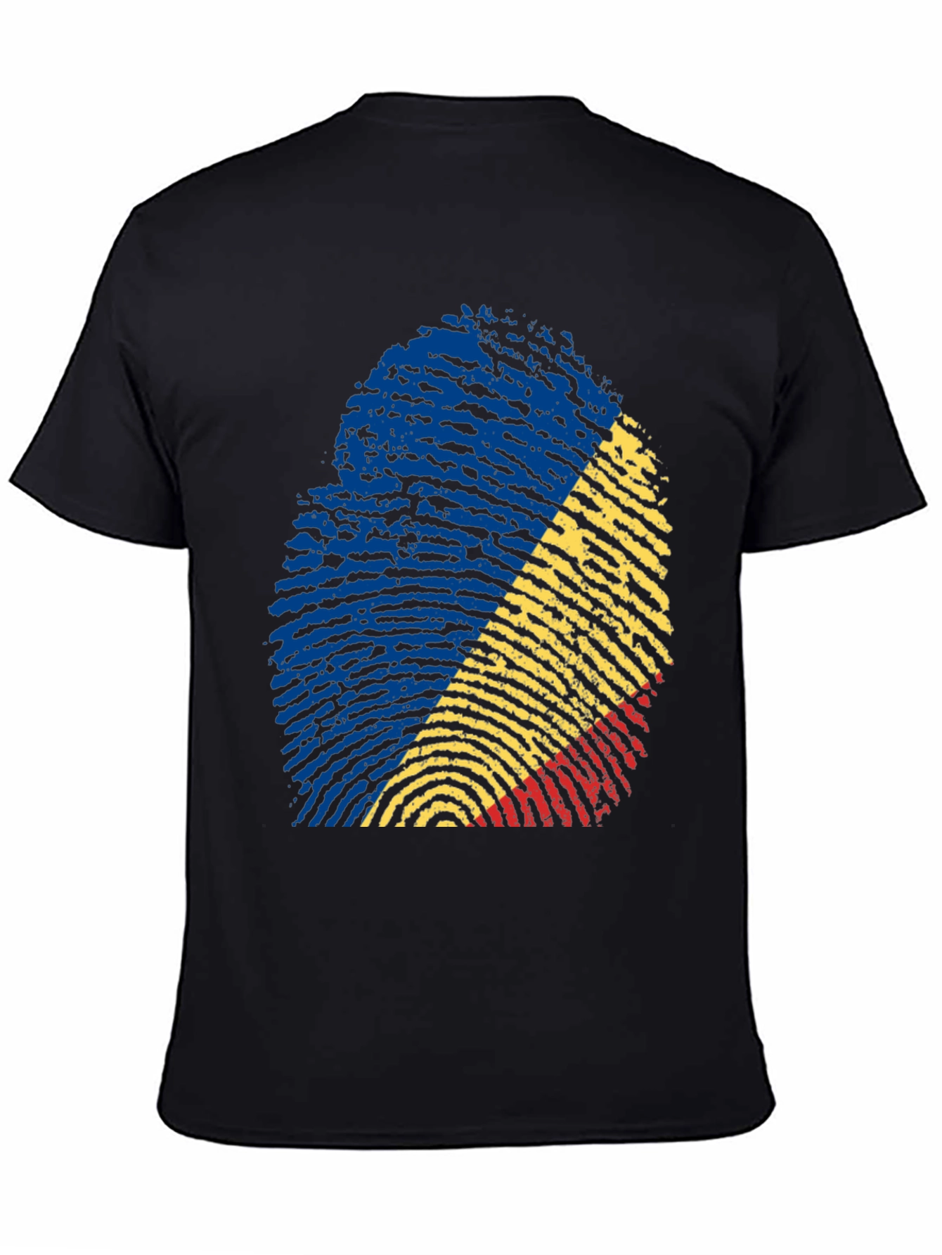 Romania Flag Fingerprint T-Shirt