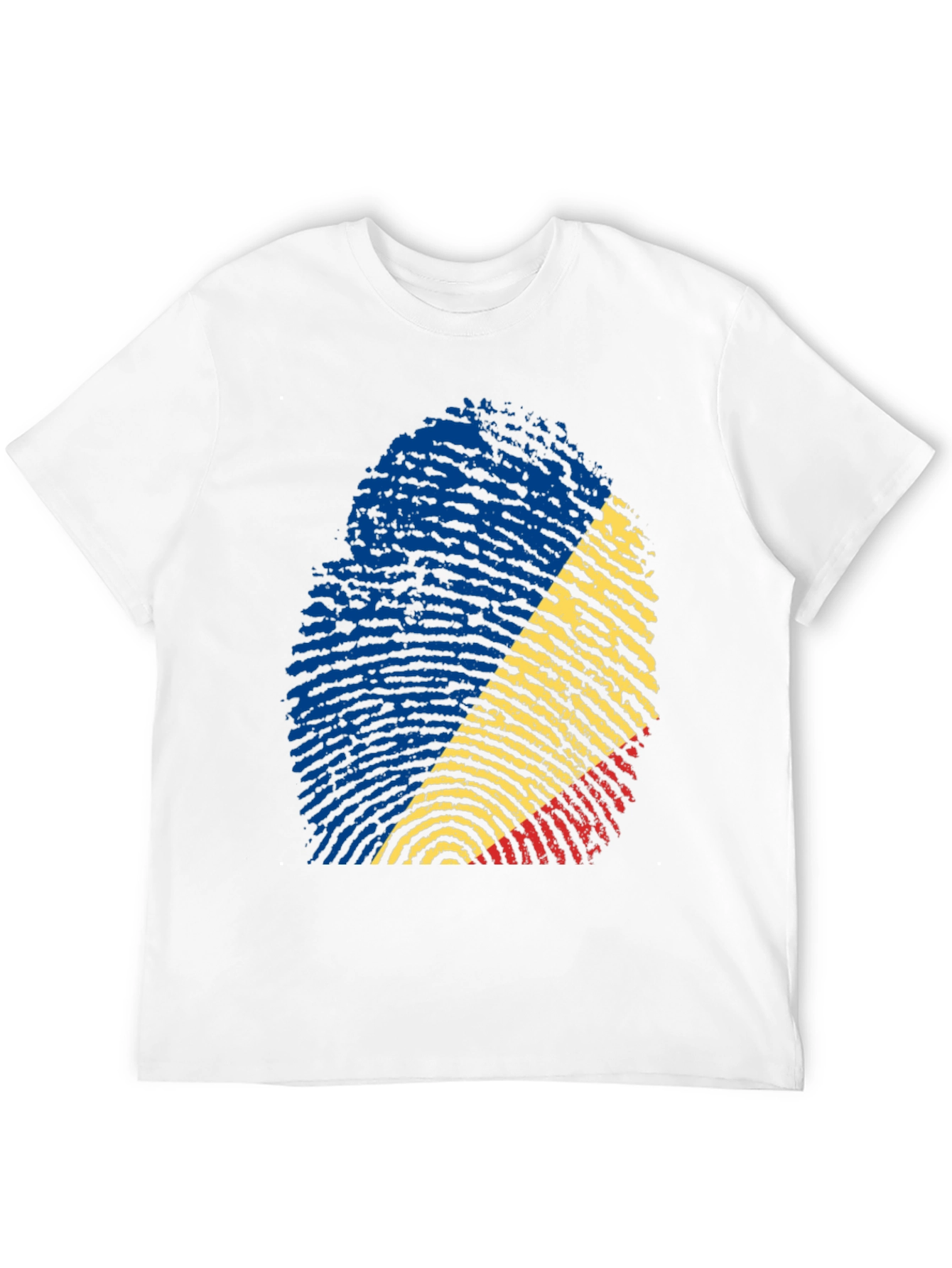 Romania Flag Fingerprint T-Shirt
