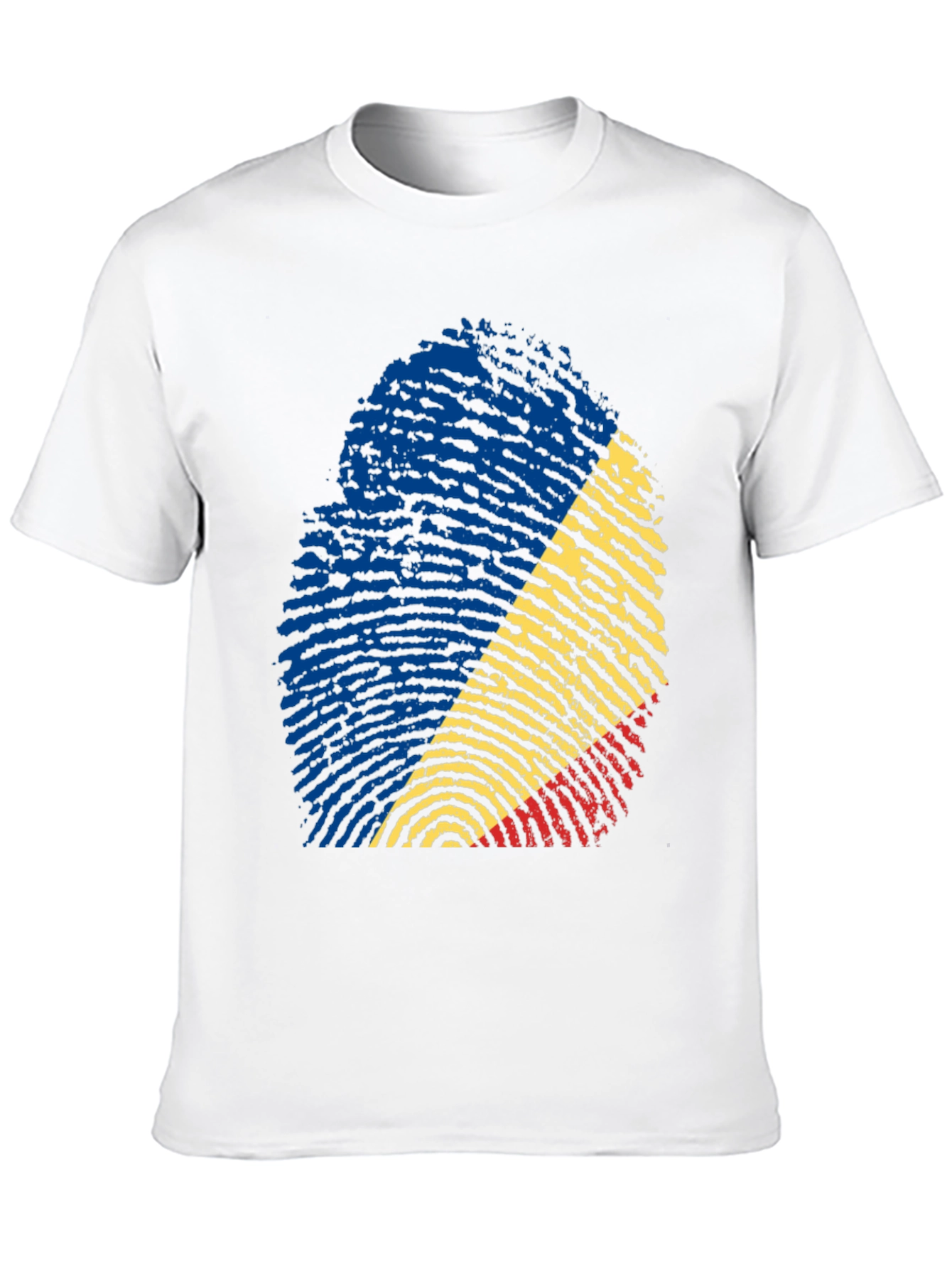 Romania Flag Fingerprint T-Shirt