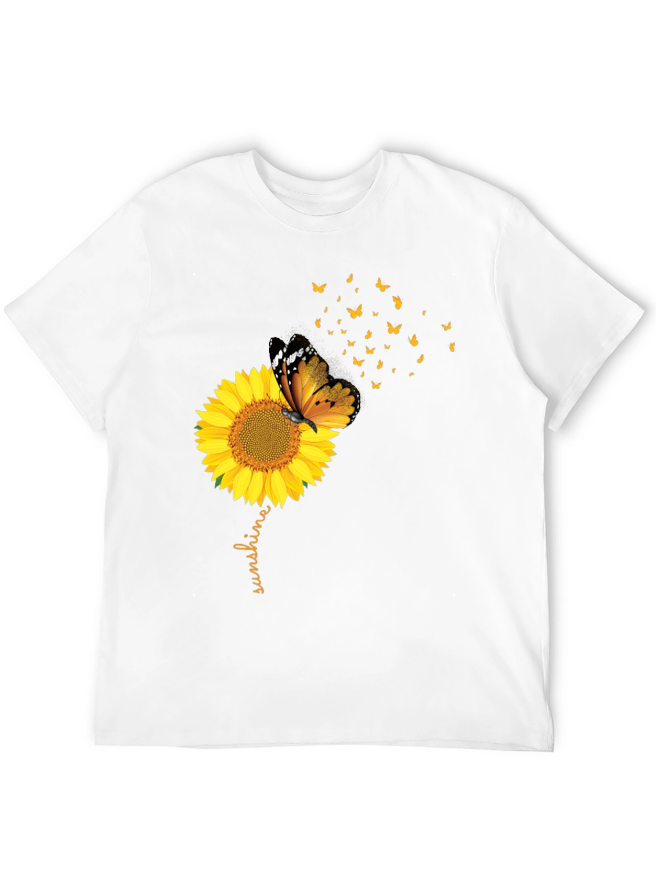 Sunflower Butterfly Sunshine Black Graphic Tee