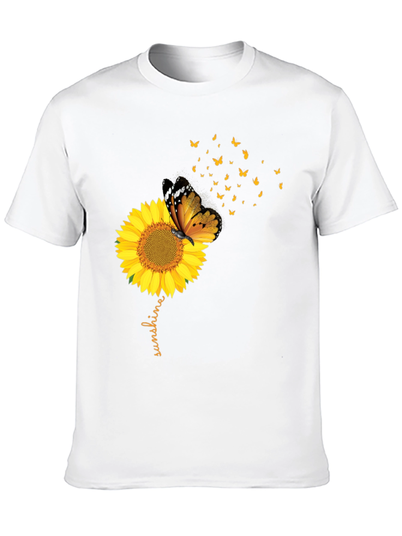 Sunflower Butterfly Sunshine Black Graphic Tee