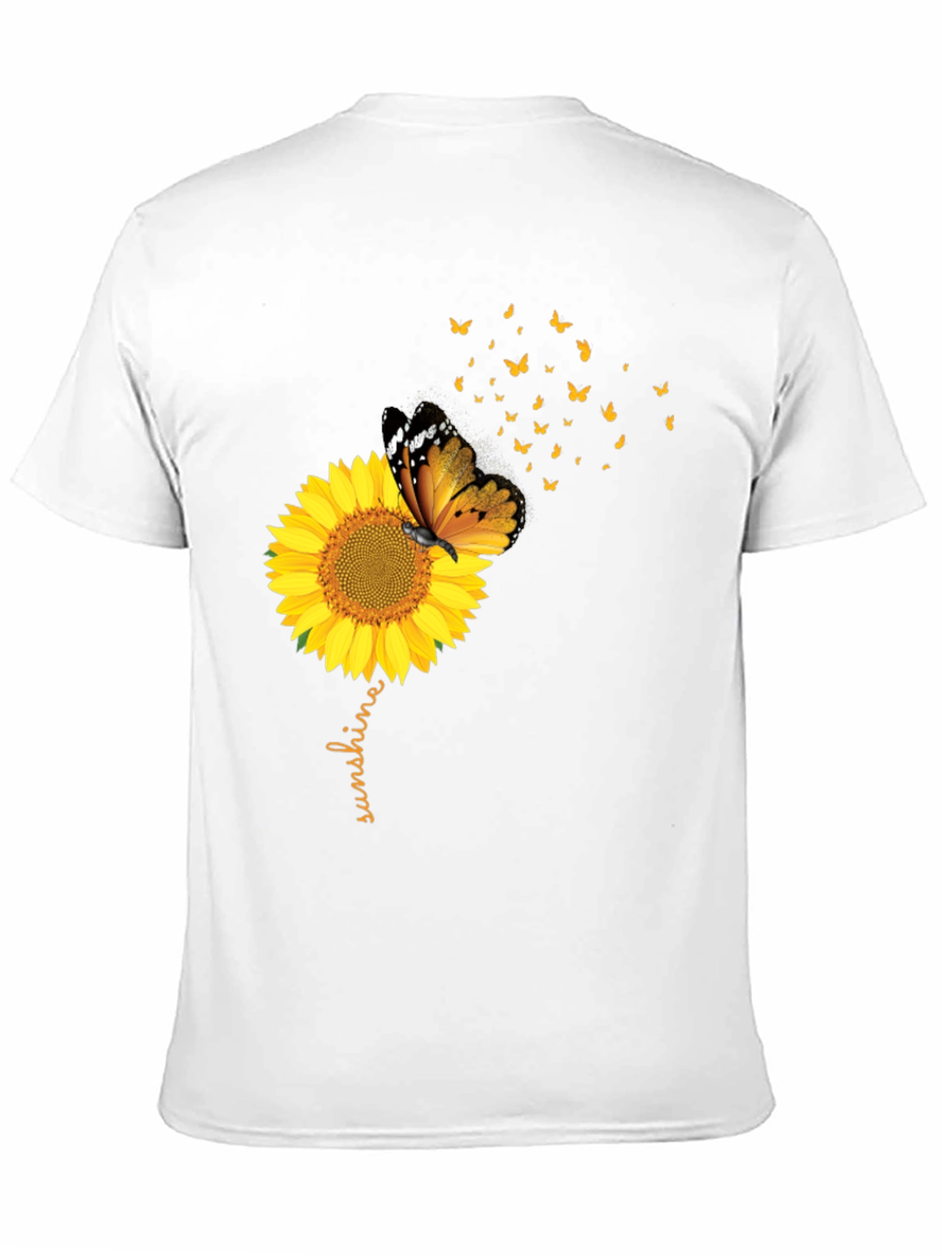 Sunflower Butterfly Sunshine Black Graphic Tee