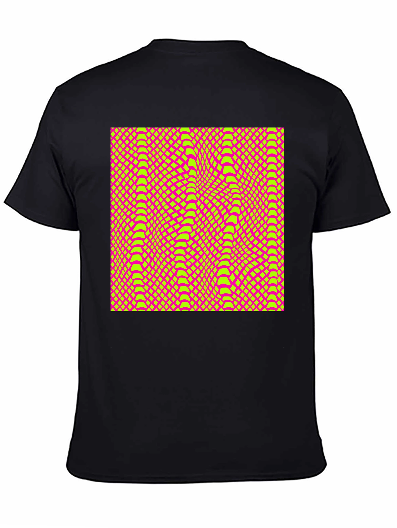 Vivid Geometric Snake Print Crew Neck T-Shirt