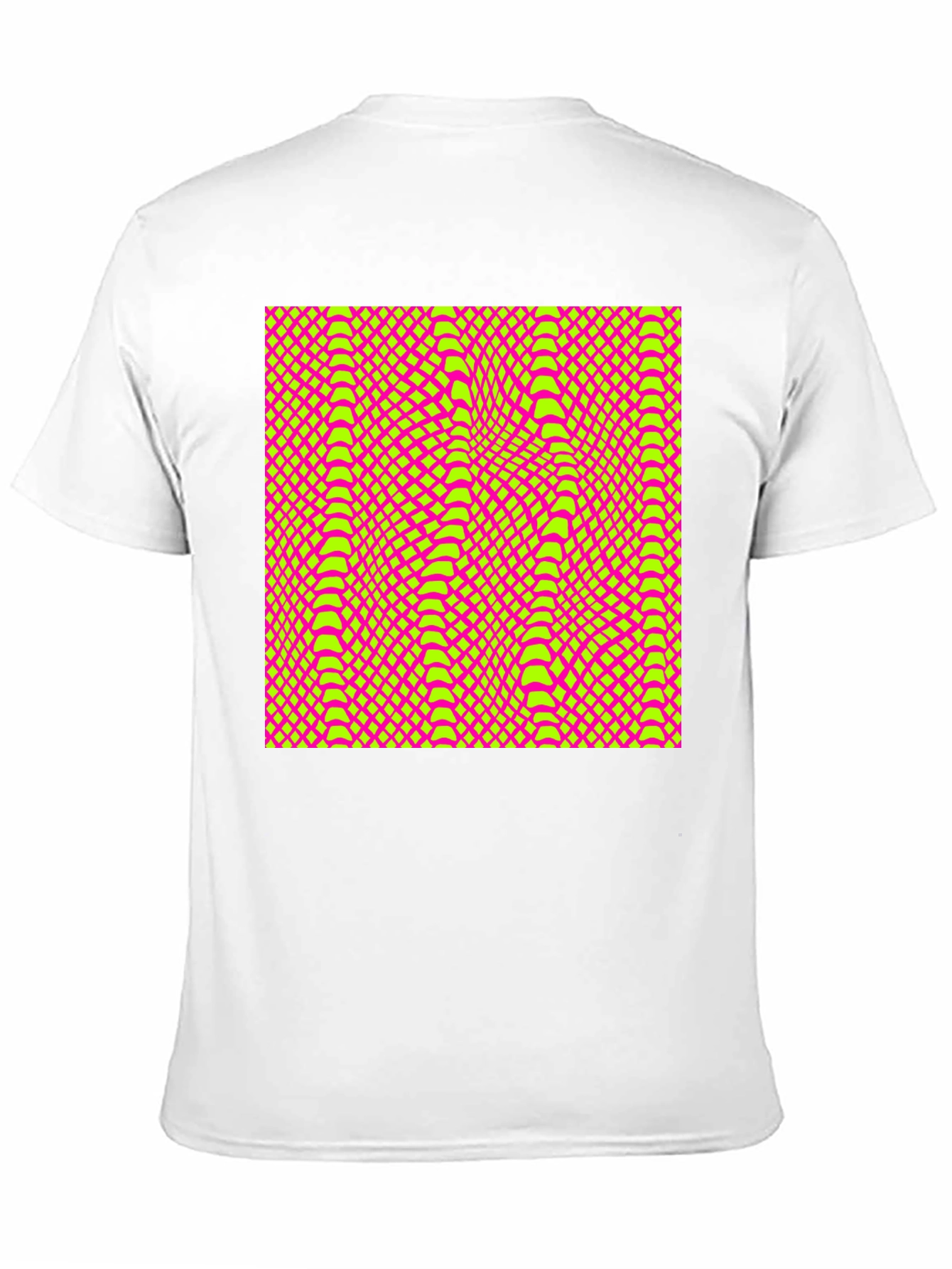 Vivid Geometric Snake Print Crew Neck T-Shirt