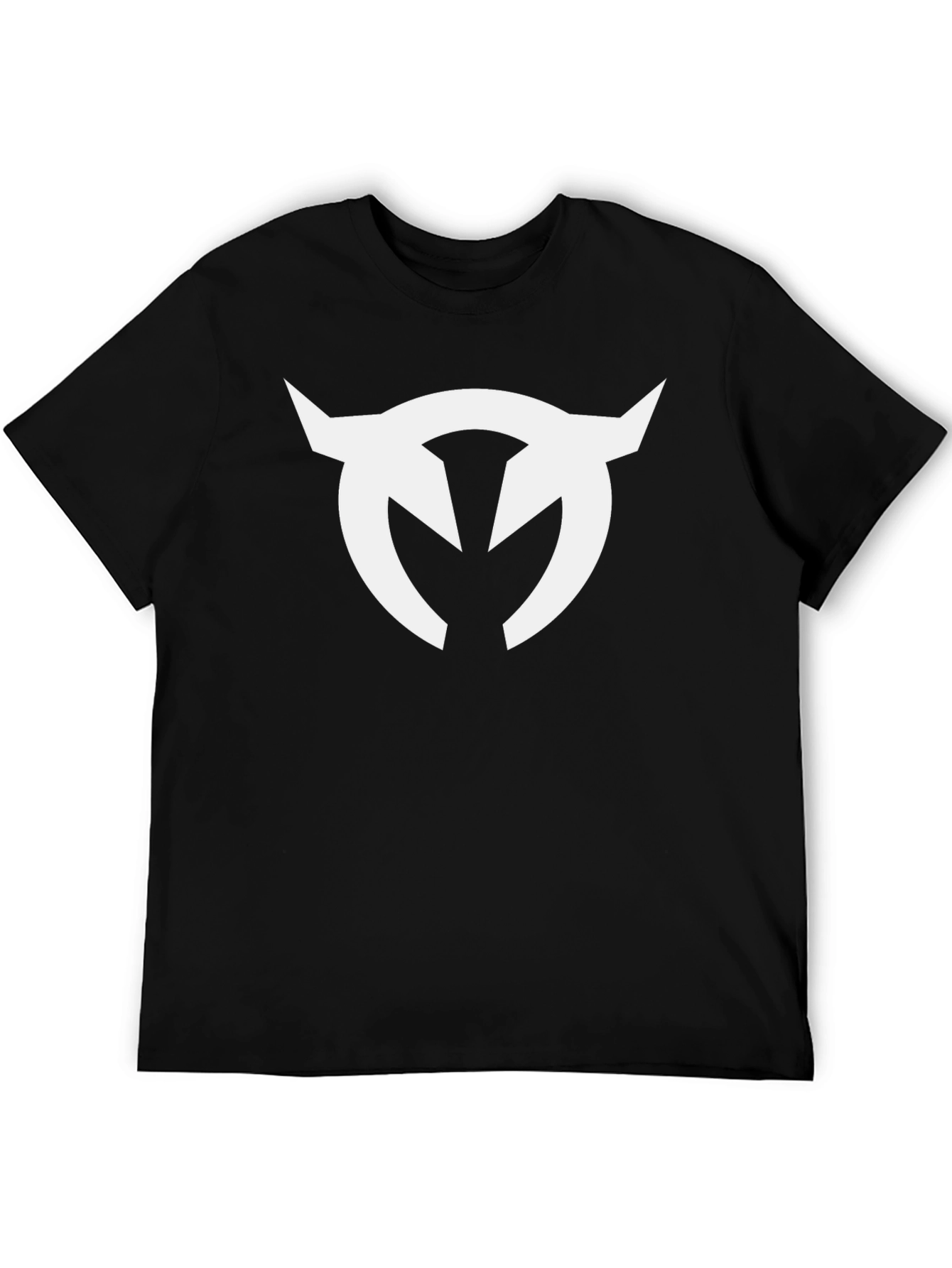 Black T-Shirt with White Horned Logo