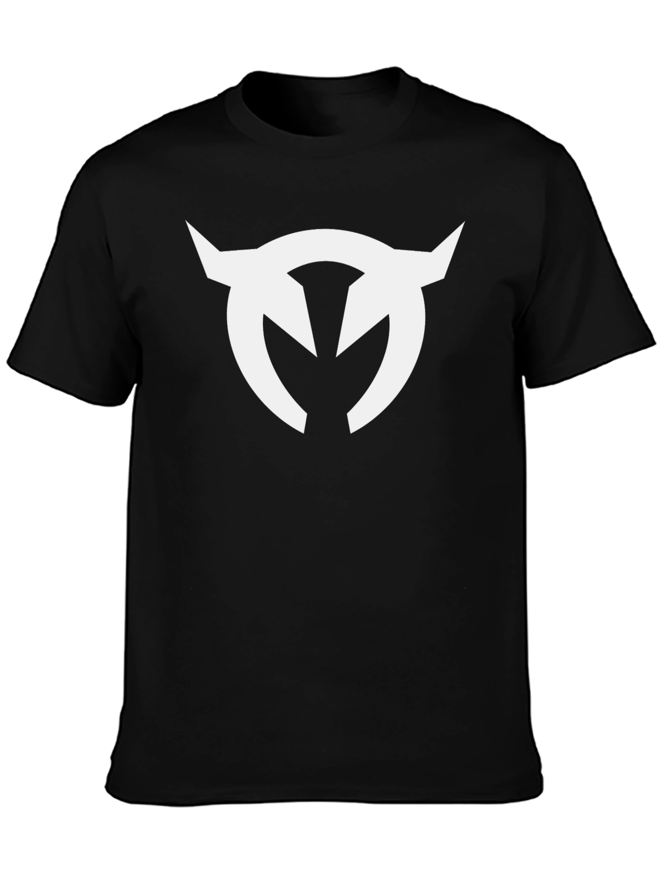 Black T-Shirt with White Horned Logo