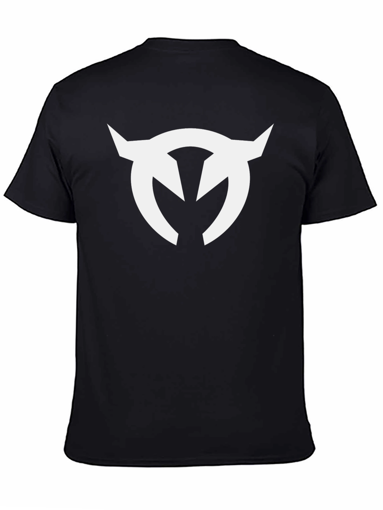 Black T-Shirt with White Horned Logo