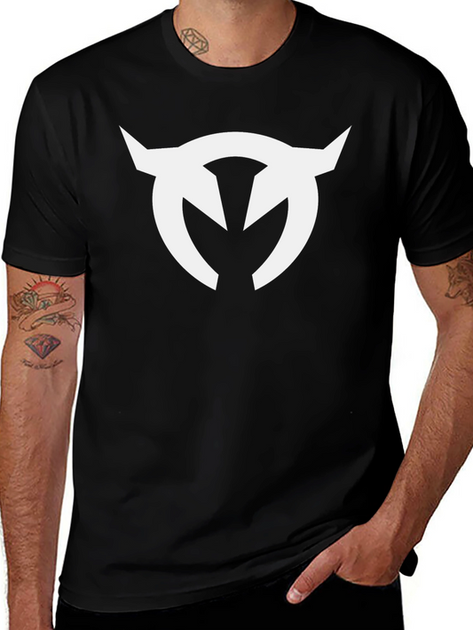 Black T-Shirt with White Horned Logo