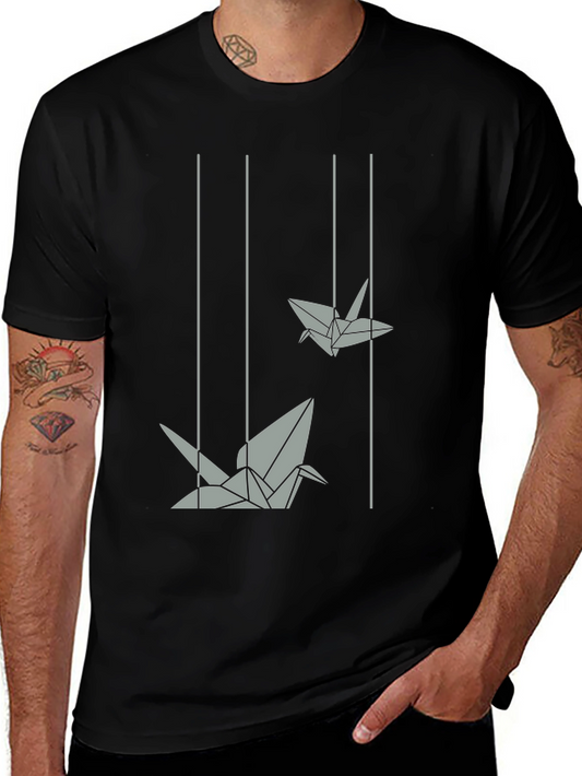 Origami Crane Graphic Tee - Modern Style