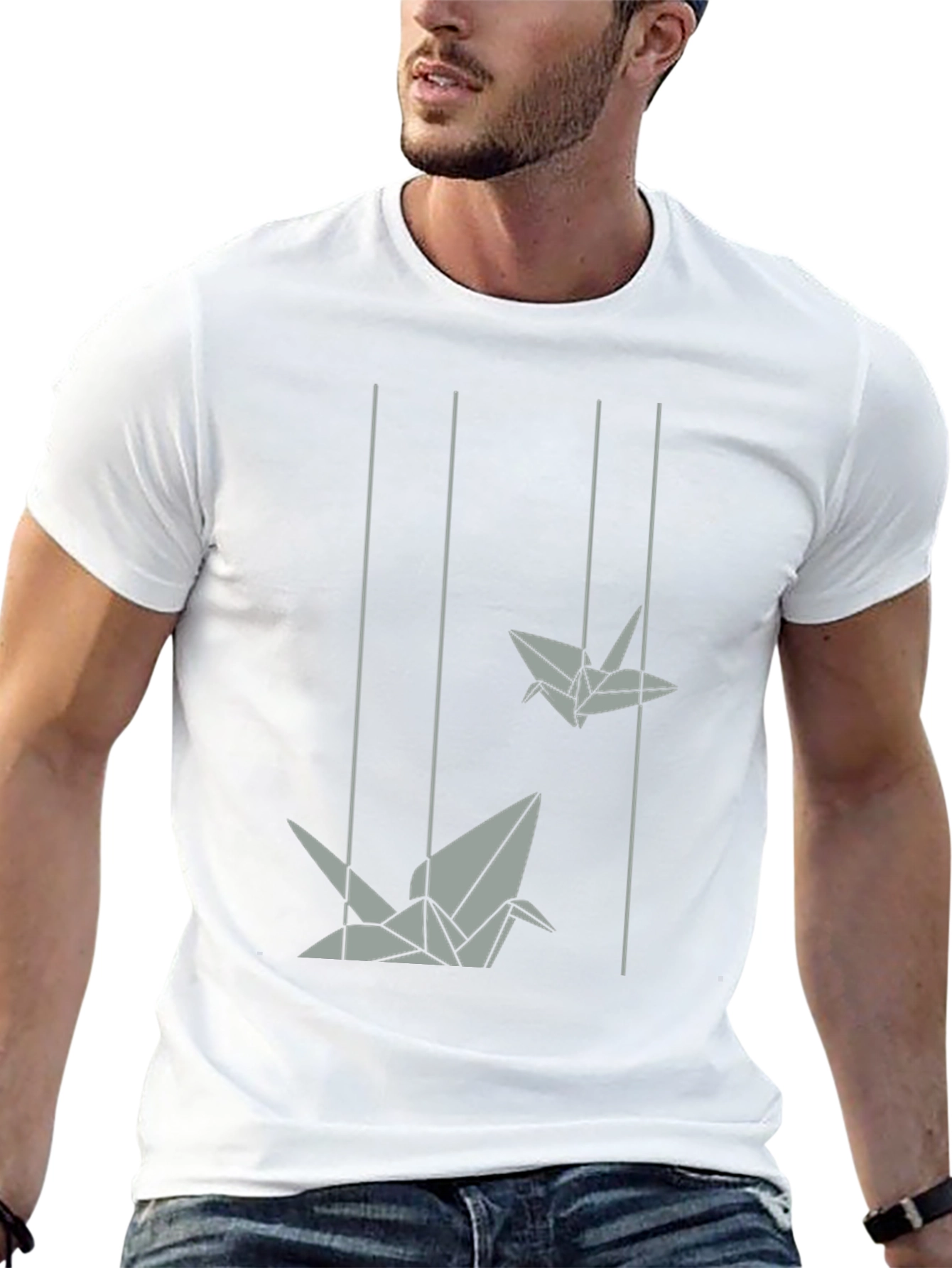 Origami Crane Graphic Tee - Modern Style