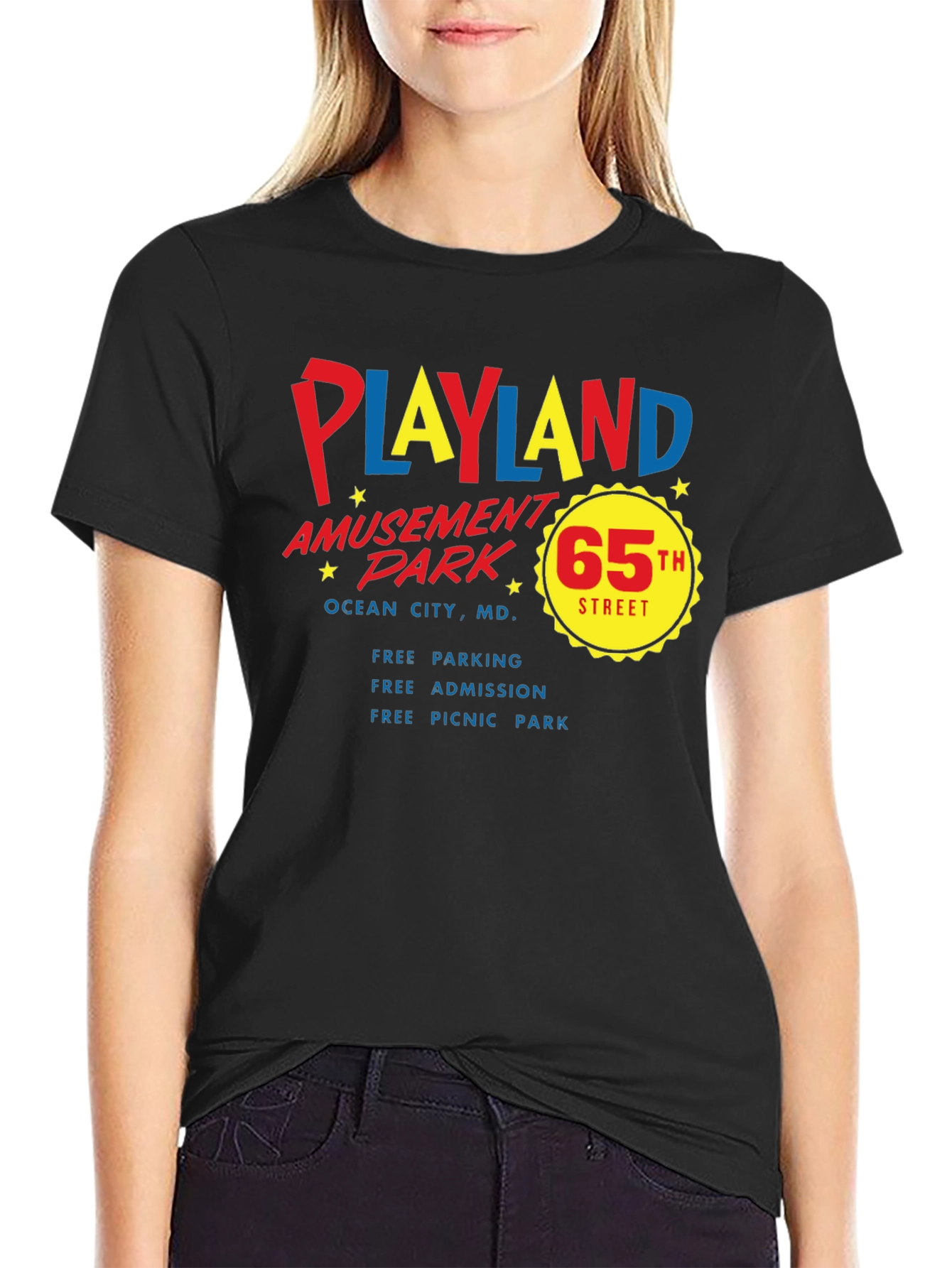 Playland Amusement Park Black T-Shirt