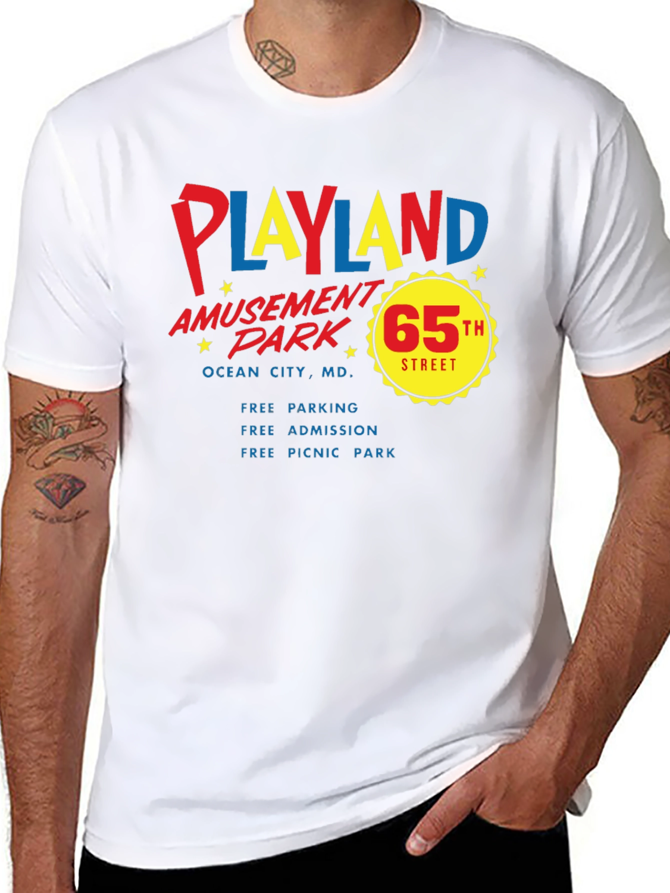 Playland Amusement Park Black T-Shirt