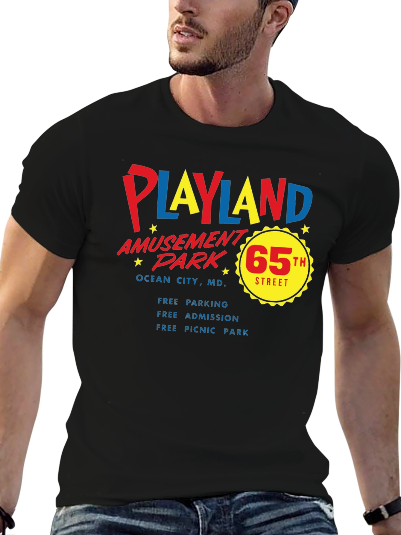 Playland Amusement Park Black T-Shirt