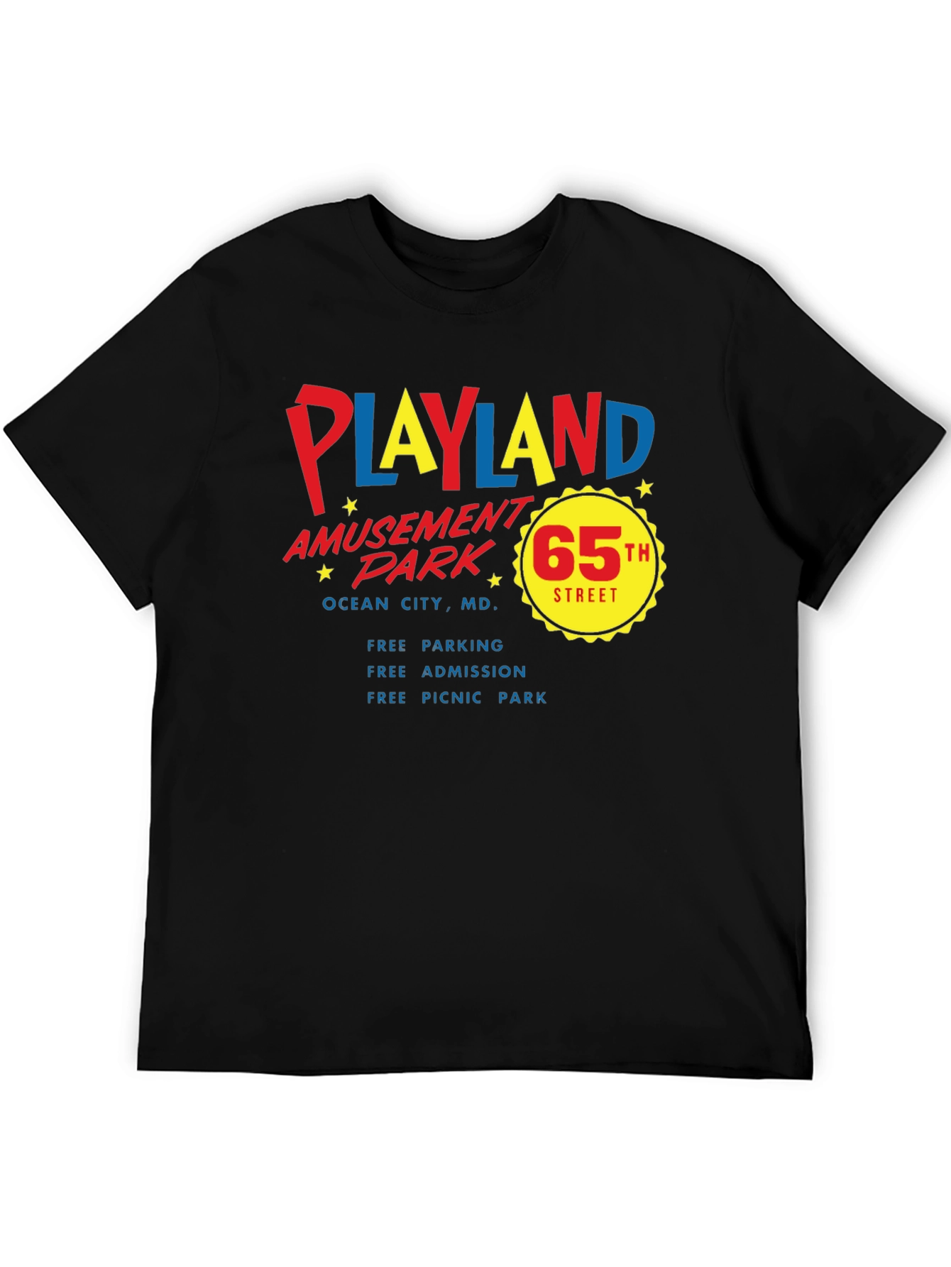 Playland Amusement Park Black T-Shirt