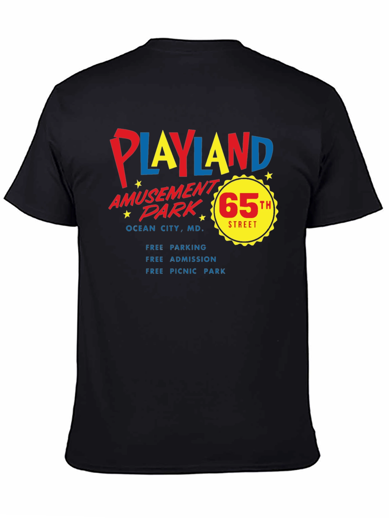 Playland Amusement Park Black T-Shirt