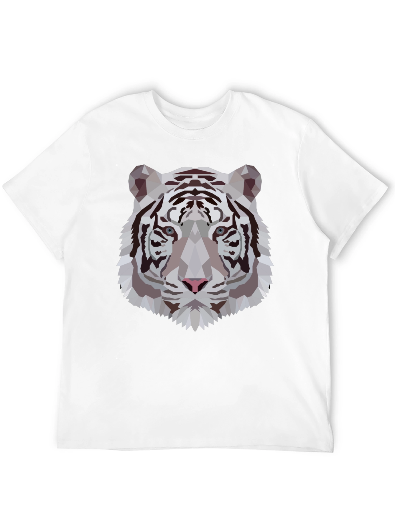 Geometric Tiger Graphic Tee - Sleek Black Shirt