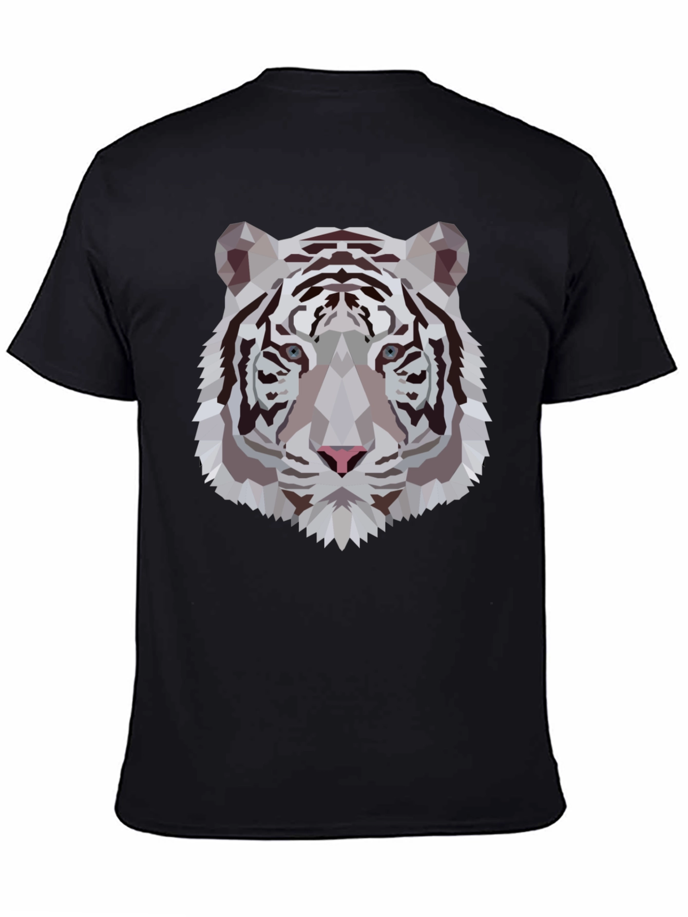 Geometric Tiger Graphic Tee - Sleek Black Shirt
