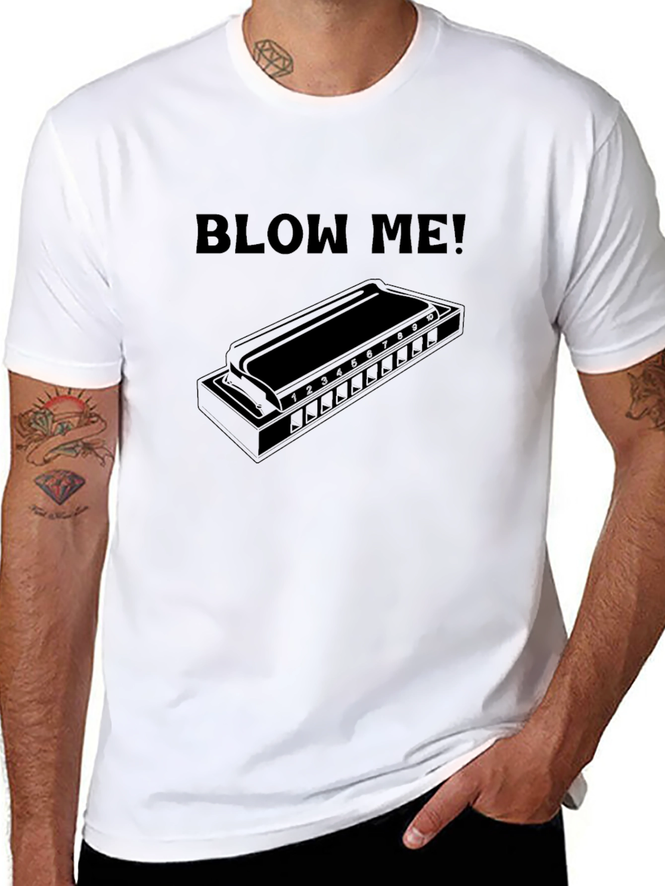 Blow Me Harmonica T-Shirt - Music Lovers Tee