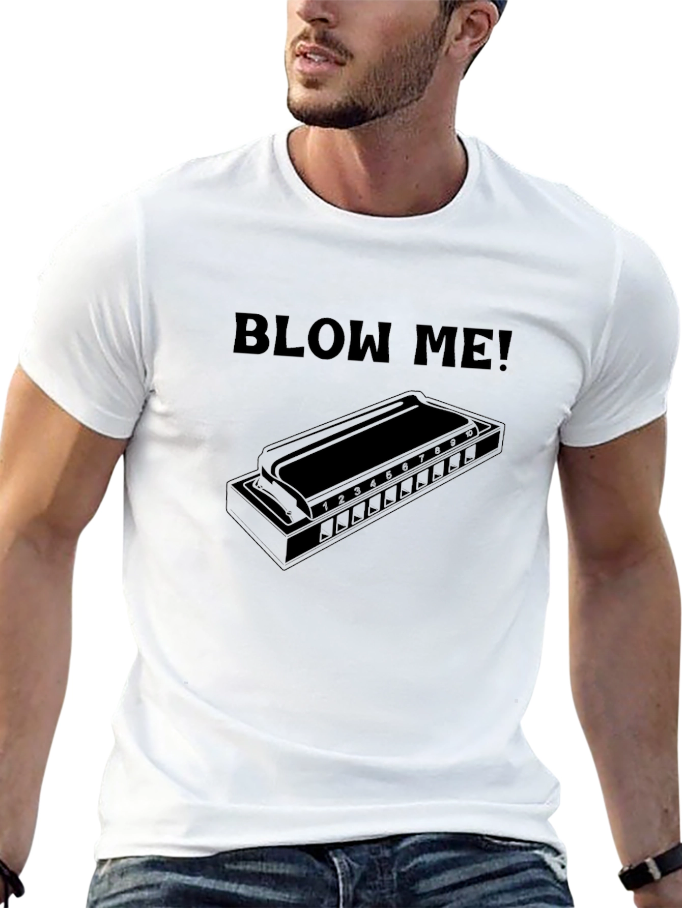 Blow Me Harmonica T-Shirt - Music Lovers Tee