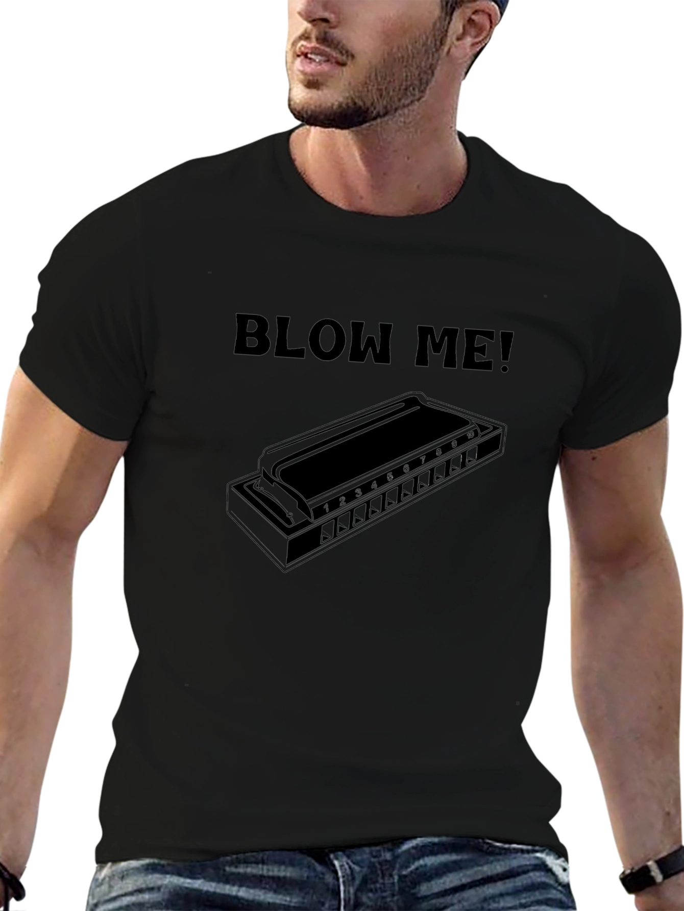 Blow Me Harmonica T-Shirt - Music Lovers Tee