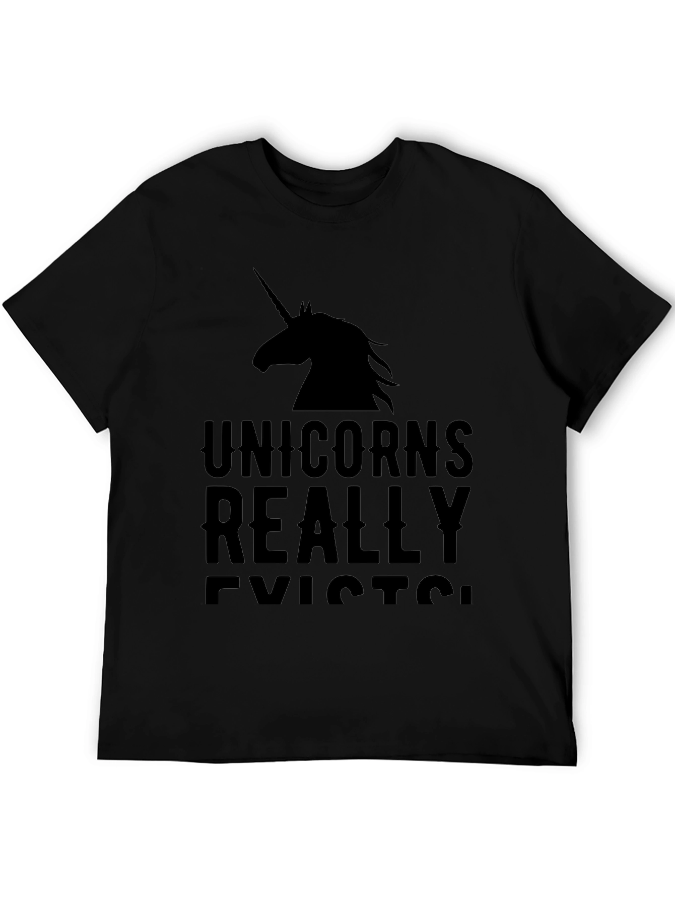 Unicorns Really Exist Black T-Shirt