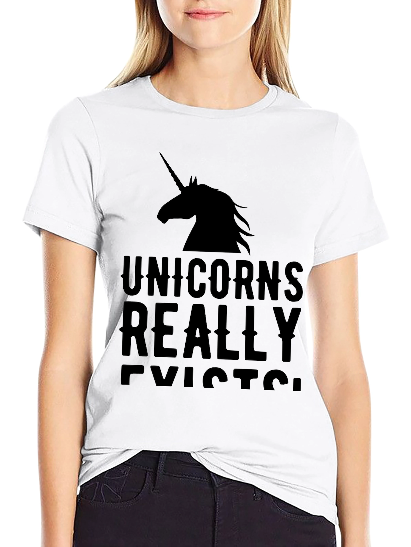 Unicorns Really Exist Black T-Shirt