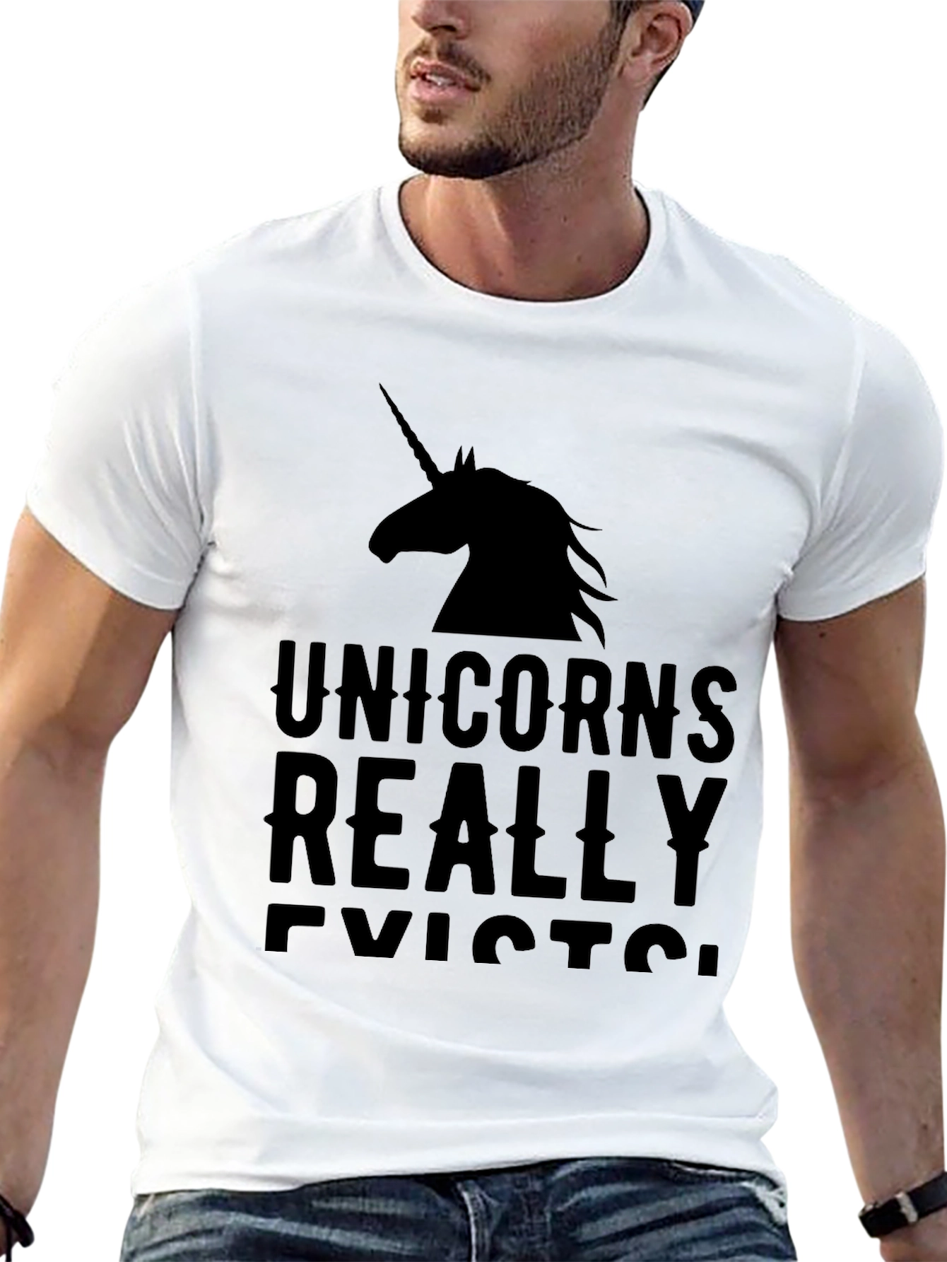 Unicorns Really Exist Black T-Shirt