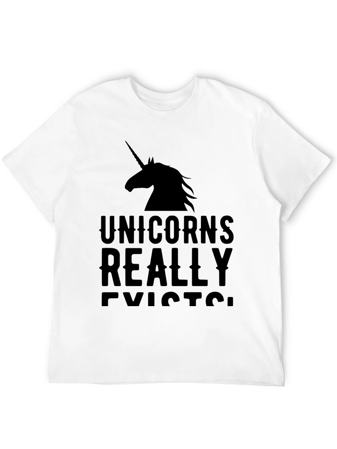 Unicorns Really Exist Black T-Shirt