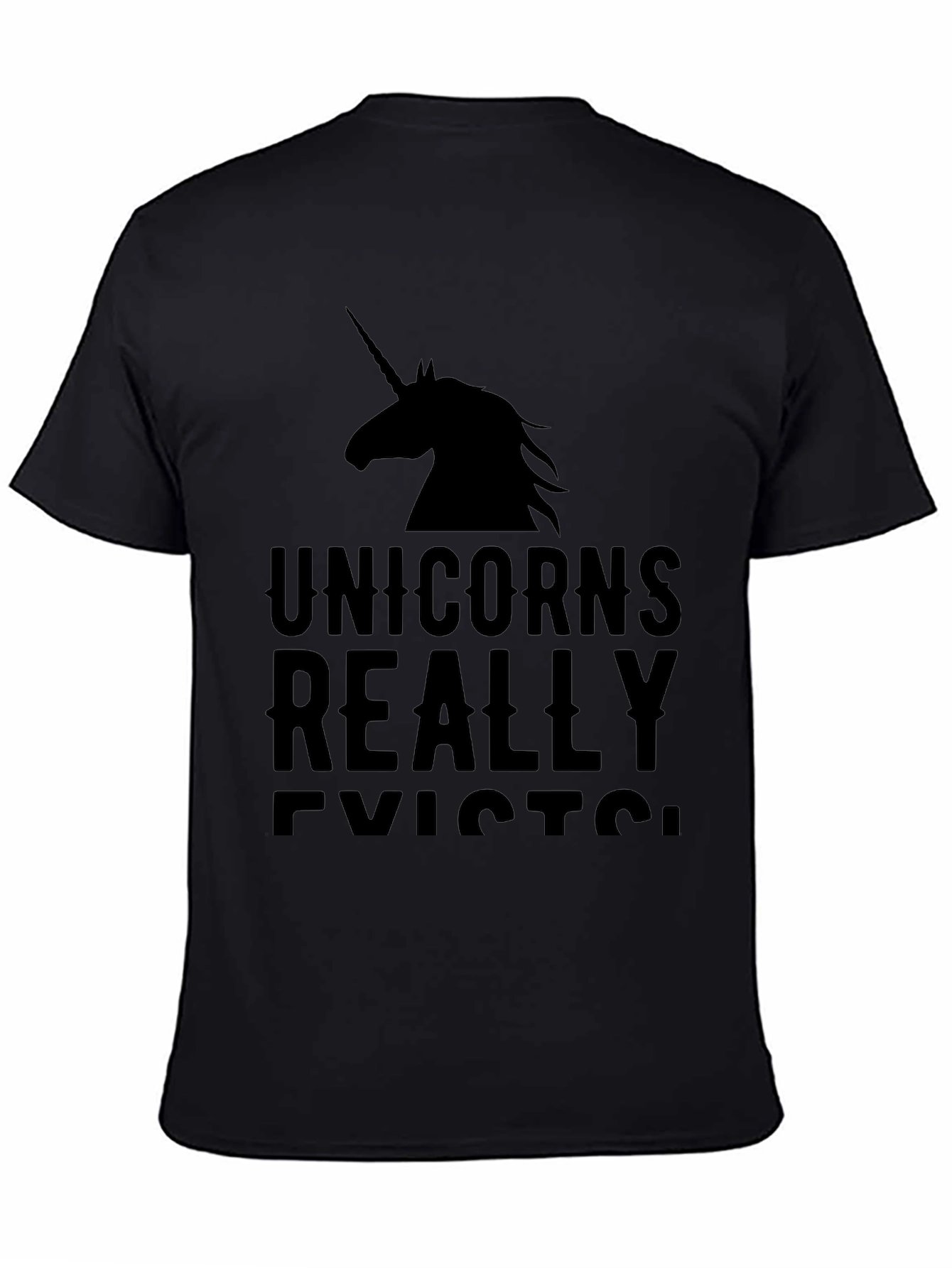 Unicorns Really Exist Black T-Shirt