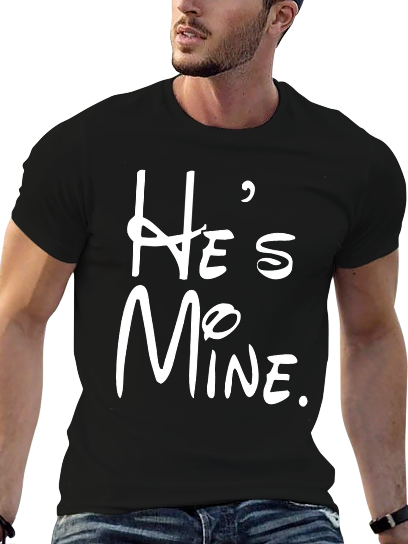 Hes Mine Graphic Tee - Stylish Couple Matching Shirt