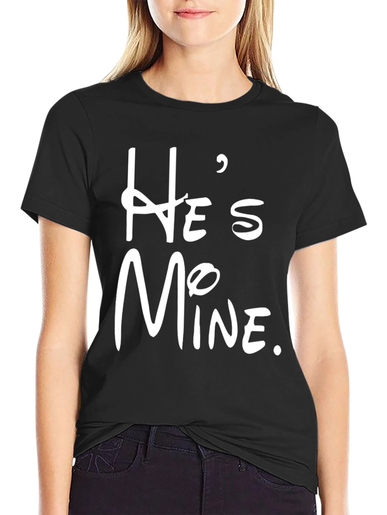 Hes Mine Graphic Tee - Stylish Couple Matching Shirt