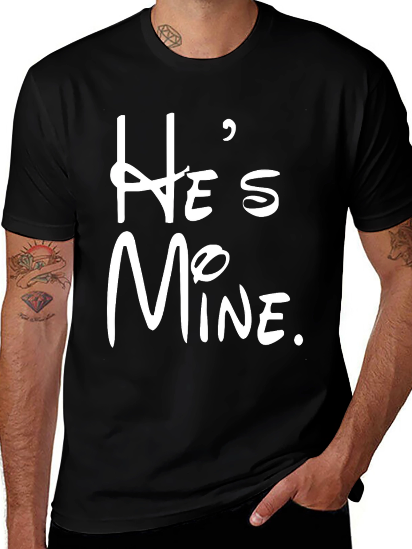 Hes Mine Graphic Tee - Stylish Couple Matching Shirt