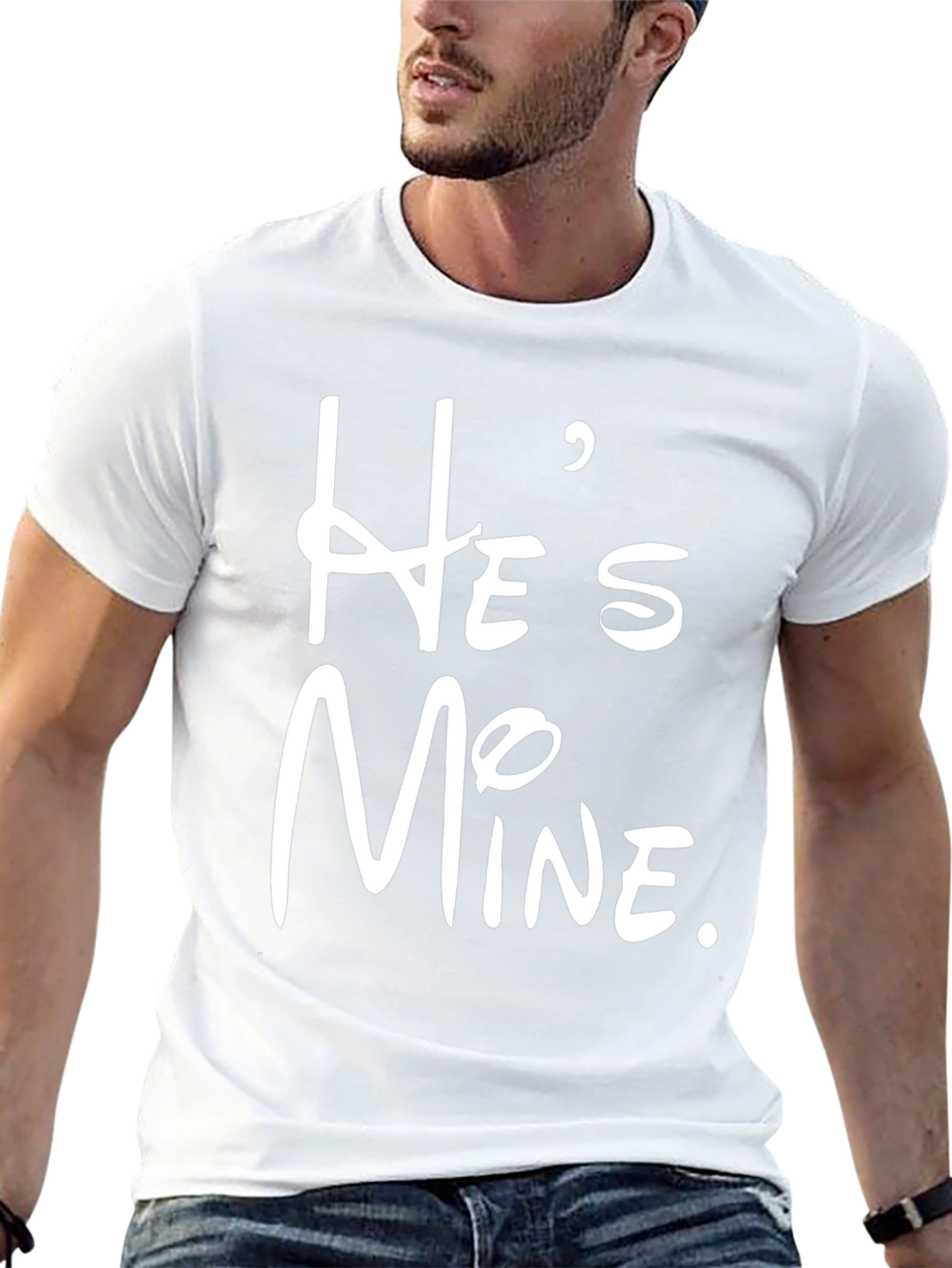 Hes Mine Graphic Tee - Stylish Couple Matching Shirt