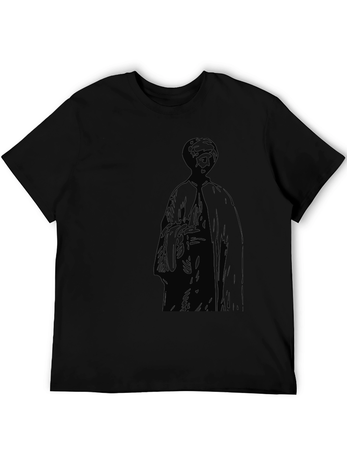 Mens Black T-Shirt with Figure Print