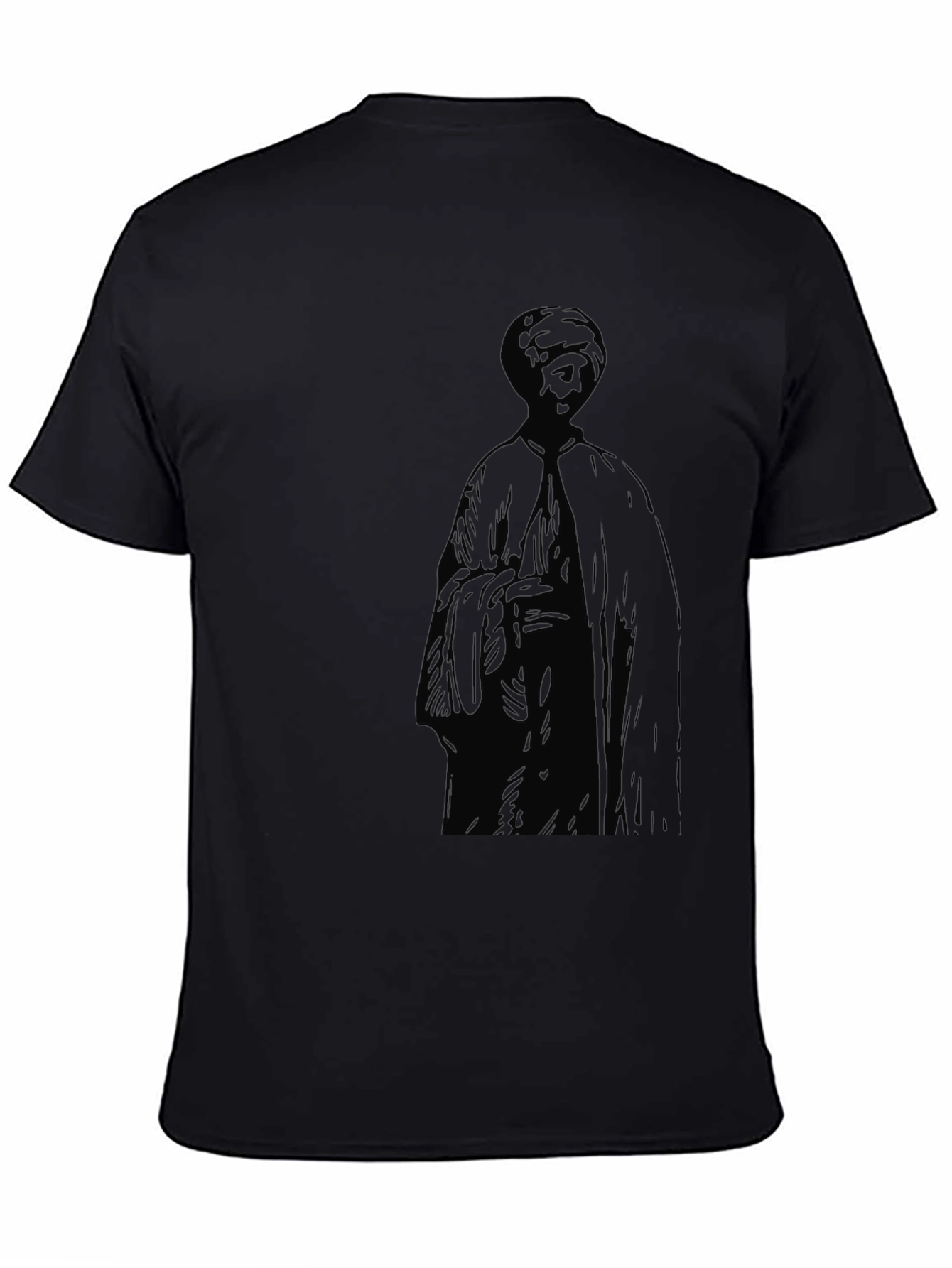 Mens Black T-Shirt with Figure Print