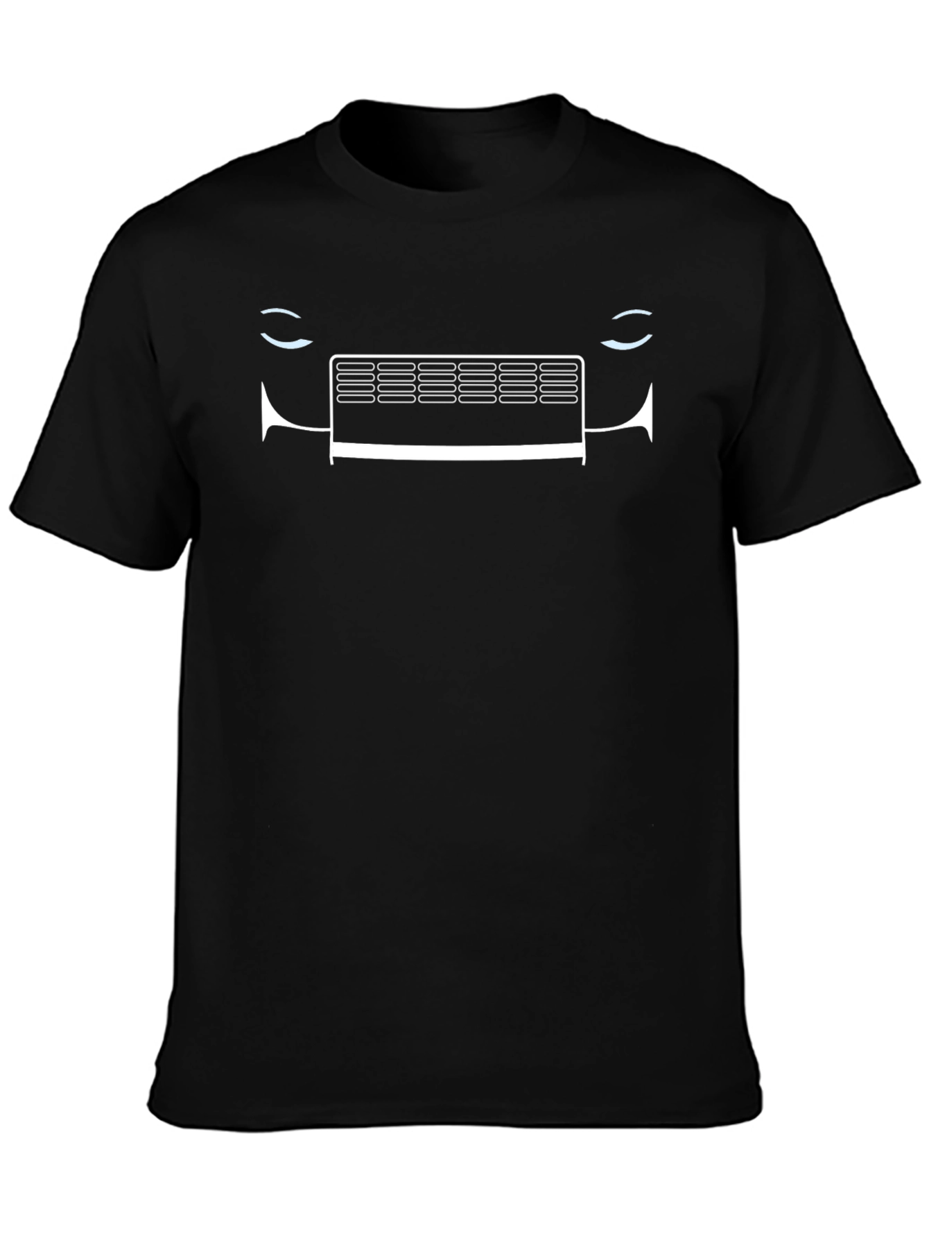 Black T-Shirt with Car Grill Graphic - Unique Design