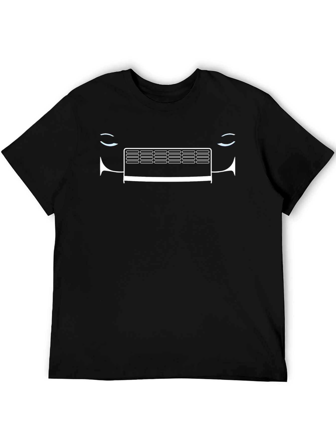 Black T-Shirt with Car Grill Graphic - Unique Design