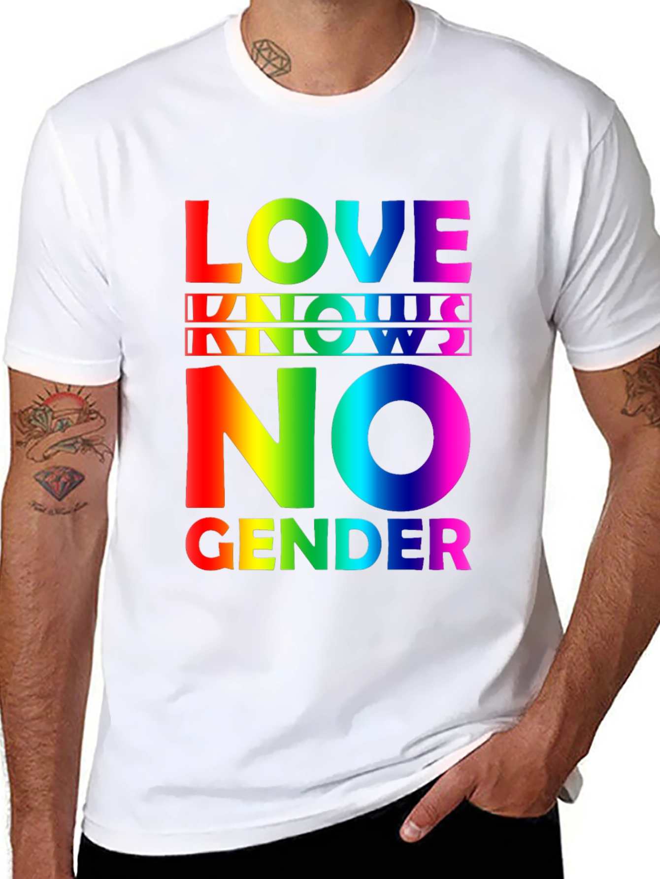 Love Knows No Gender Rainbow Pride T-Shirt