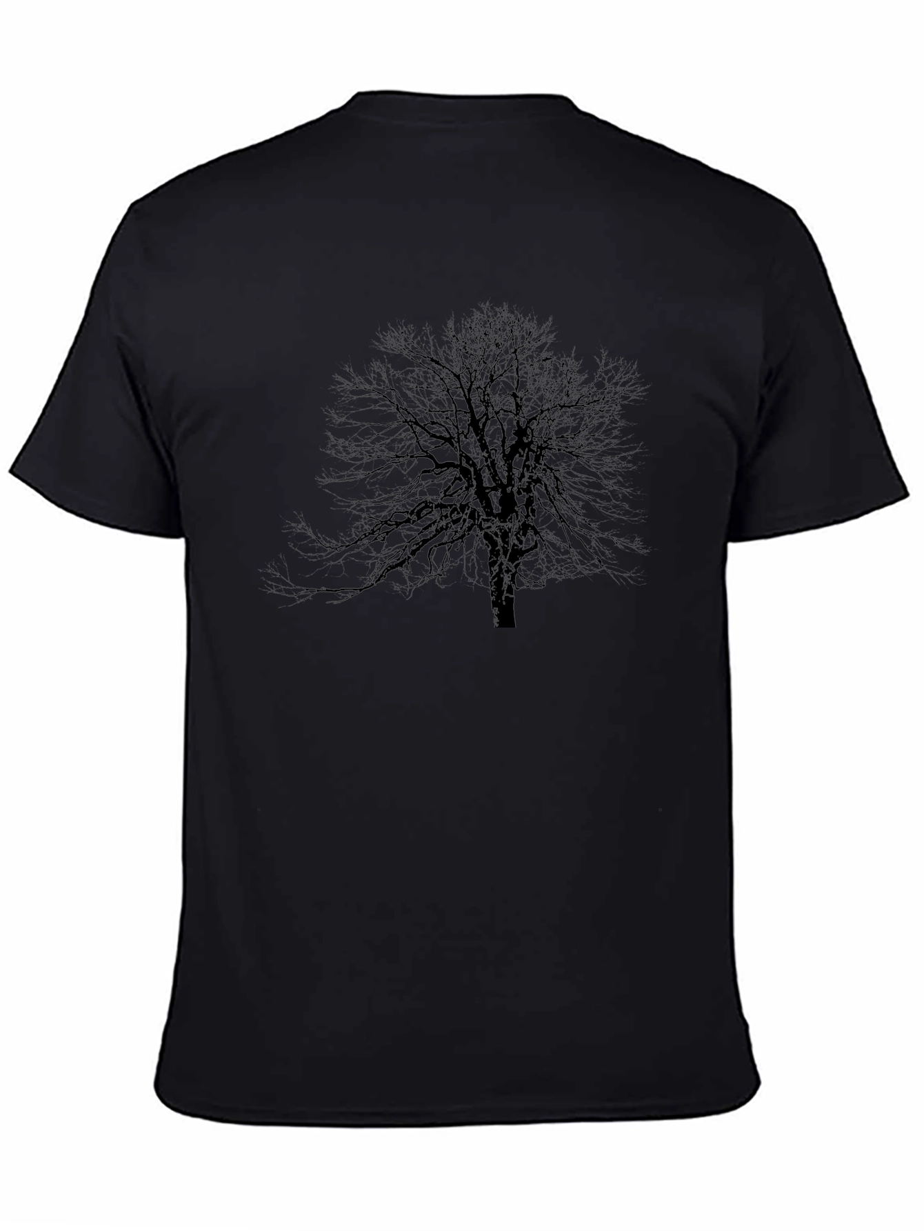 Mens Black Tree Graphic Tee - Nature Inspired Design