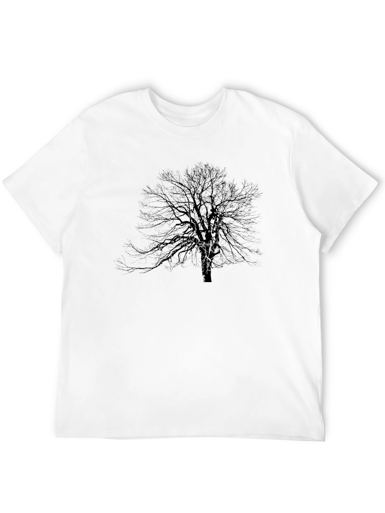 Mens Black Tree Graphic Tee - Nature Inspired Design