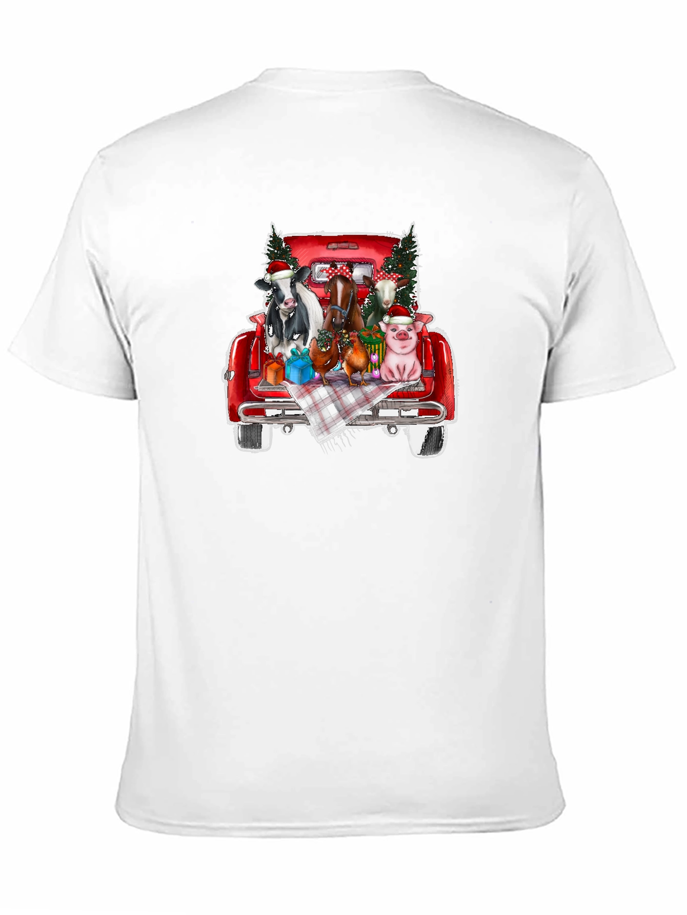 Festive Farm Animals in Truck T-Shirt